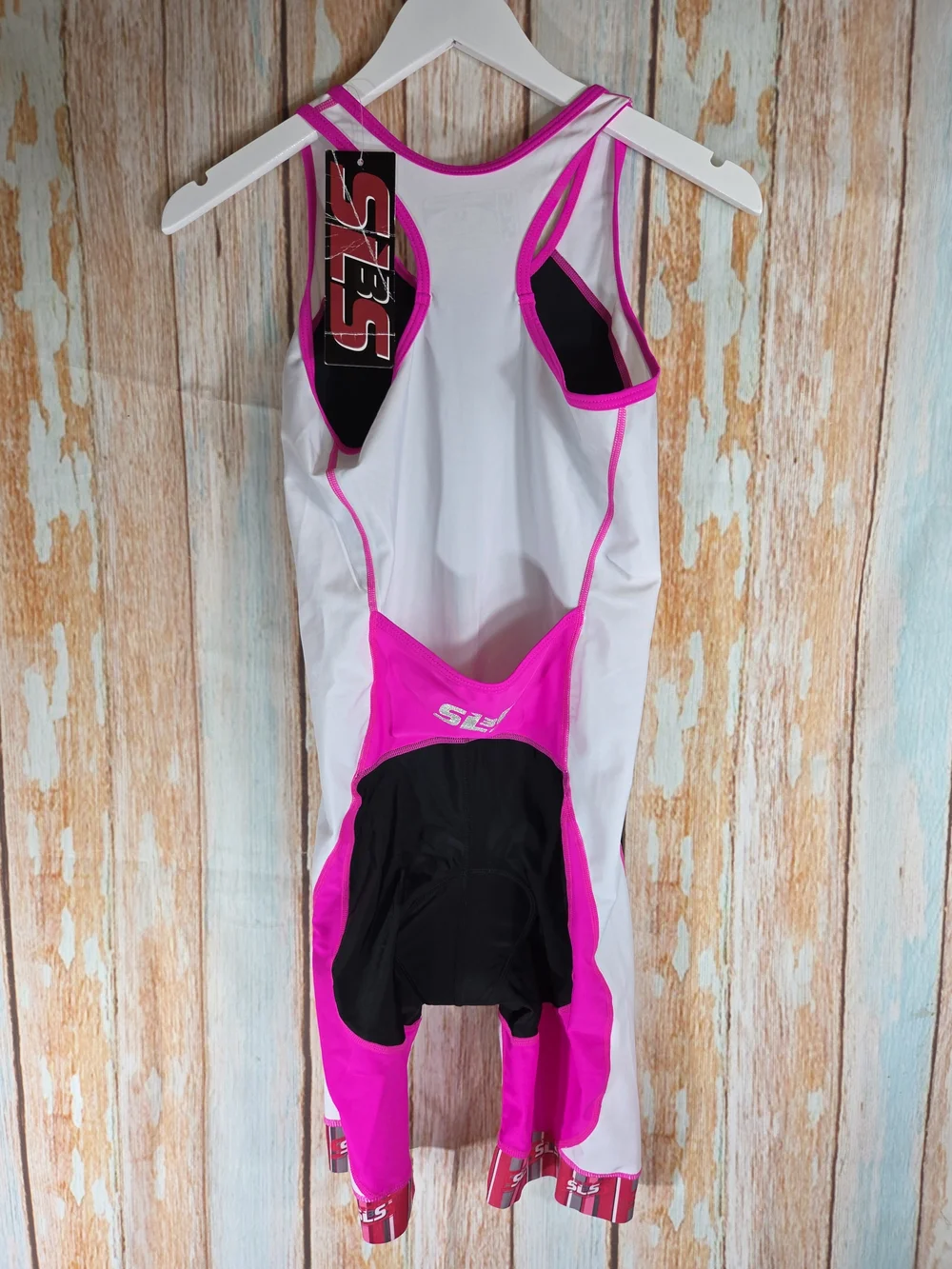 SL3S Women’s Magenta Black White Triathlon Suit Performance Racing Cycling. Sz M